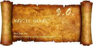 Váli Ottó névjegykártya